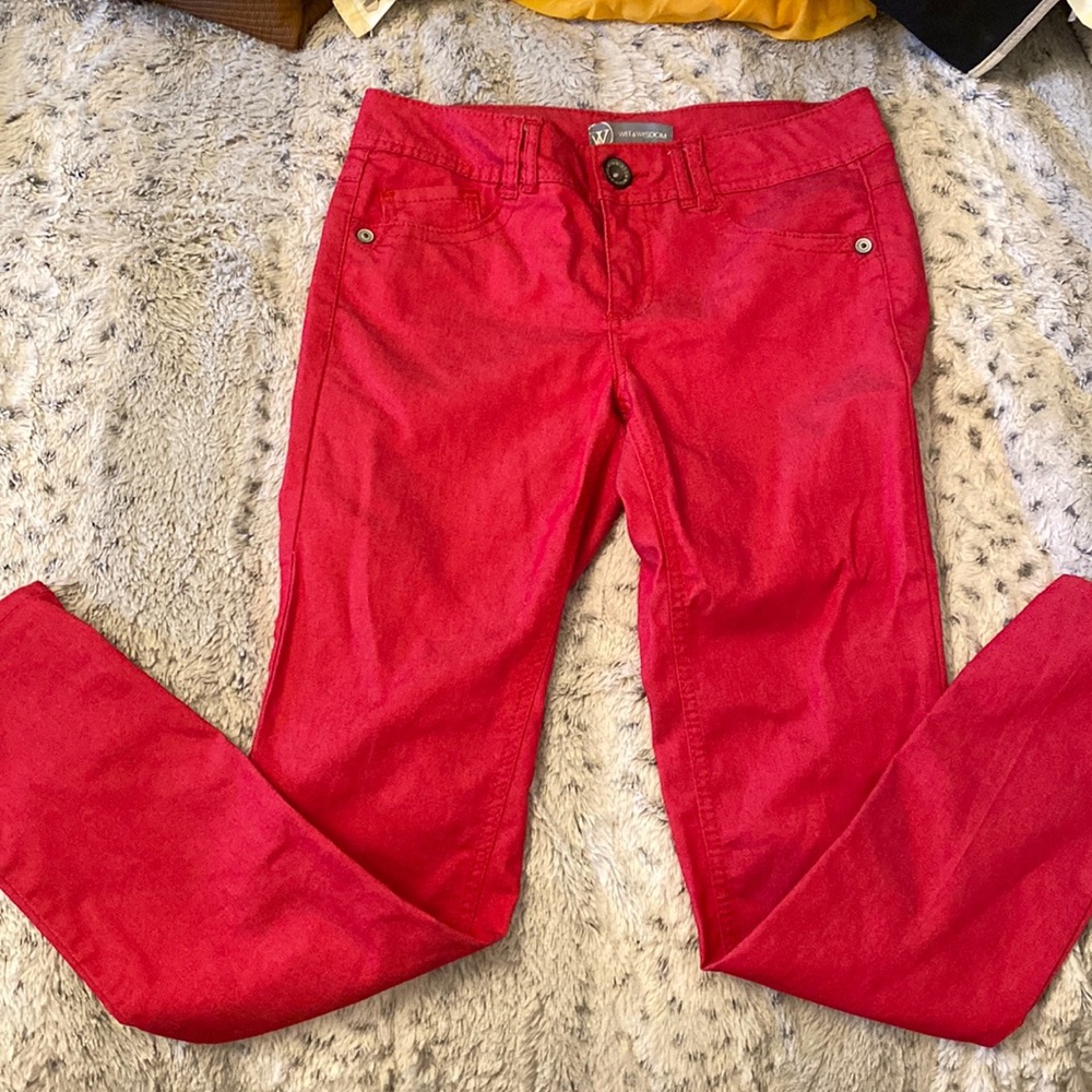 Wit and Wisdom Size 6 Red Skinny Jeans